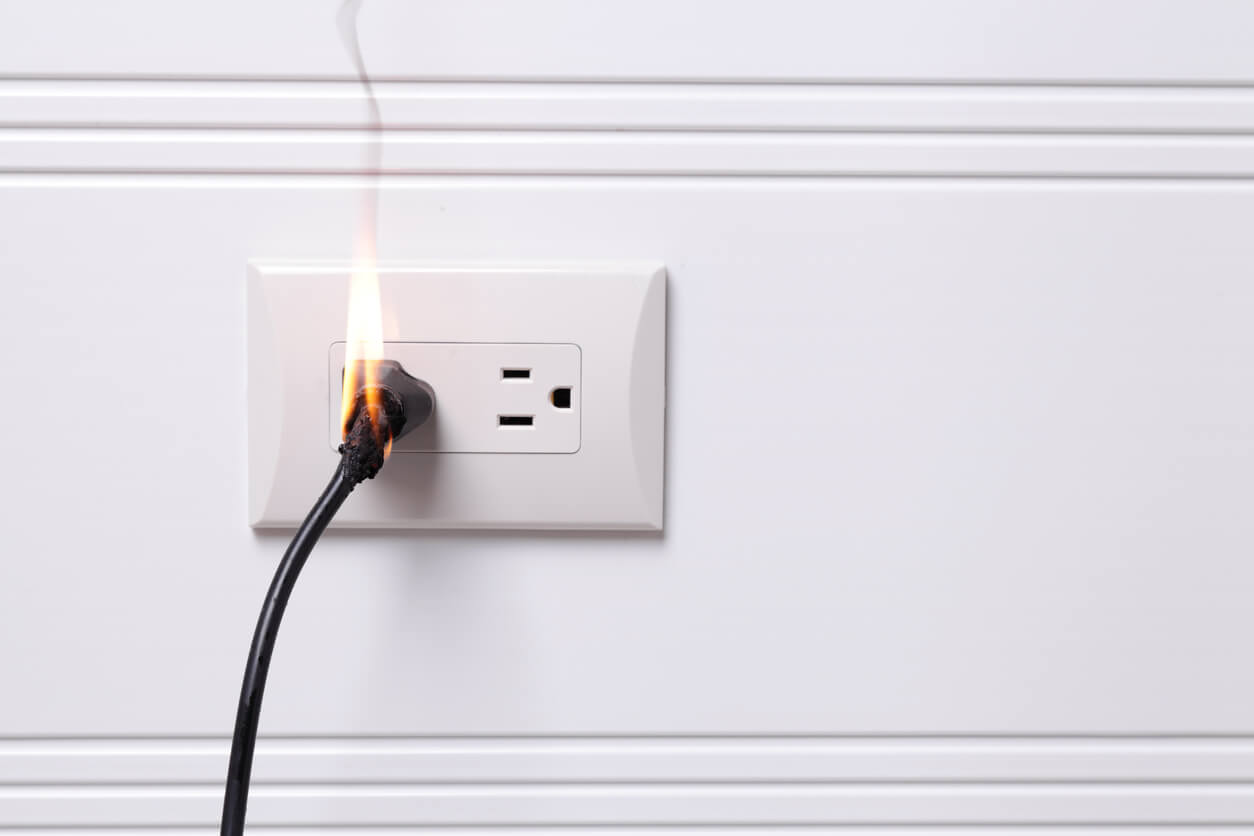 smoke damage in outlet